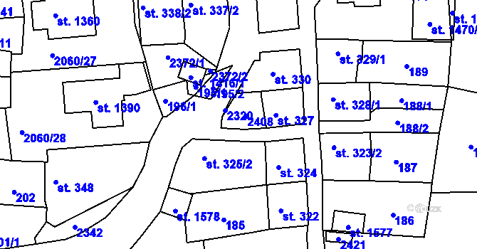 Parcela st. 326 v KÚ Brtnice, Katastrální mapa