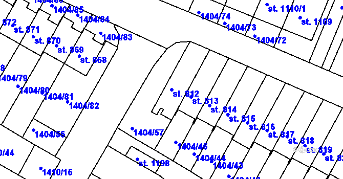 Parcela st. 812 v KÚ Brtnice, Katastrální mapa