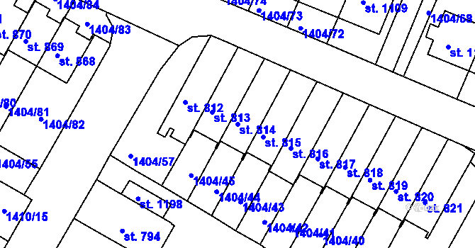 Parcela st. 814 v KÚ Brtnice, Katastrální mapa