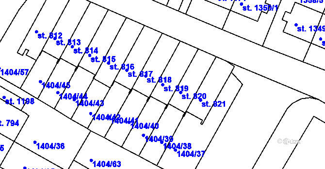 Parcela st. 819 v KÚ Brtnice, Katastrální mapa