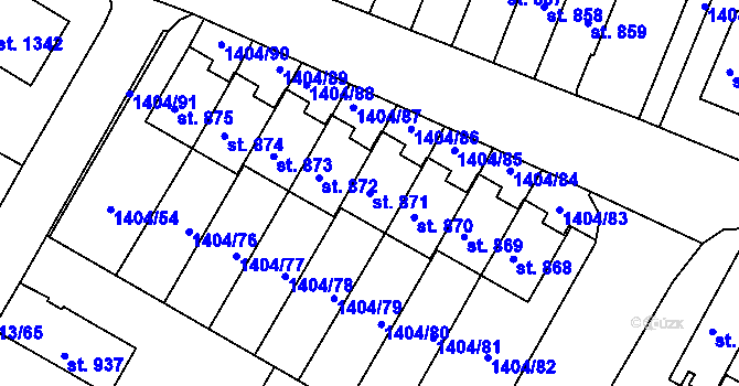 Parcela st. 871 v KÚ Brtnice, Katastrální mapa