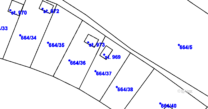 Parcela st. 969 v KÚ Brtnice, Katastrální mapa
