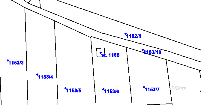 Parcela st. 1166 v KÚ Brtnice, Katastrální mapa