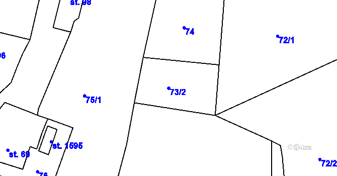 Parcela st. 73/2 v KÚ Brtnice, Katastrální mapa
