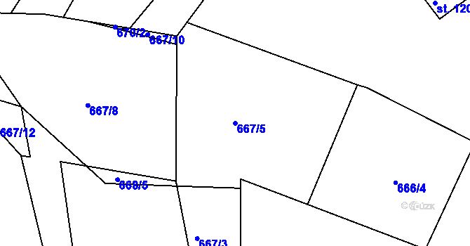Parcela st. 667/5 v KÚ Brtnice, Katastrální mapa