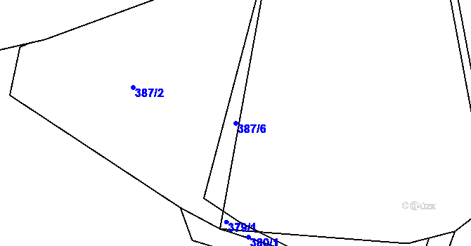Parcela st. 387/6 v KÚ Brtnice, Katastrální mapa