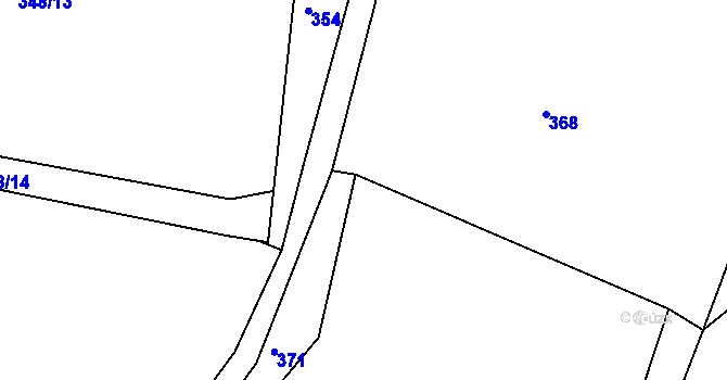 Parcela st. 370/2 v KÚ Brtnice, Katastrální mapa