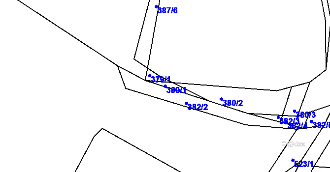 Parcela st. 380/1 v KÚ Brtnice, Katastrální mapa
