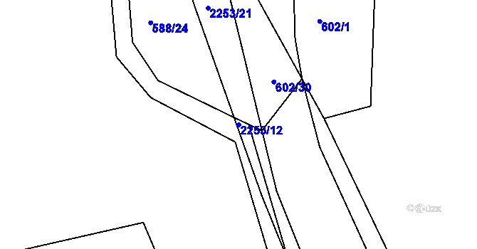 Parcela st. 2253/12 v KÚ Brtnice, Katastrální mapa