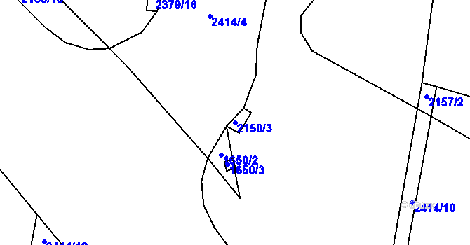 Parcela st. 2150/3 v KÚ Brtnice, Katastrální mapa