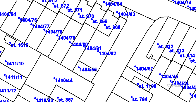 Parcela st. 1404/82 v KÚ Brtnice, Katastrální mapa