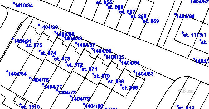 Parcela st. 1404/85 v KÚ Brtnice, Katastrální mapa