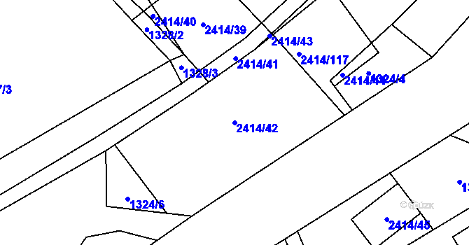 Parcela st. 2414/42 v KÚ Brtnice, Katastrální mapa