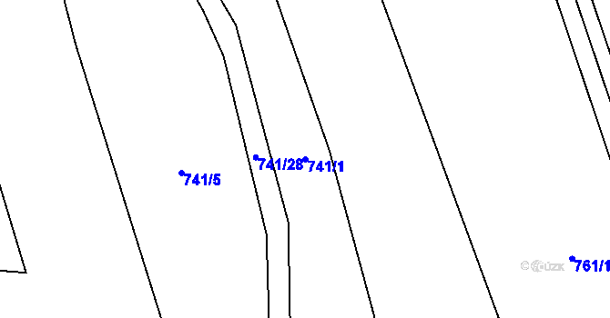 Parcela st. 741/1 v KÚ Jestřebí u Brtnice, Katastrální mapa