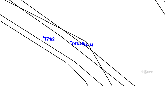Parcela st. 741/4 v KÚ Jestřebí u Brtnice, Katastrální mapa