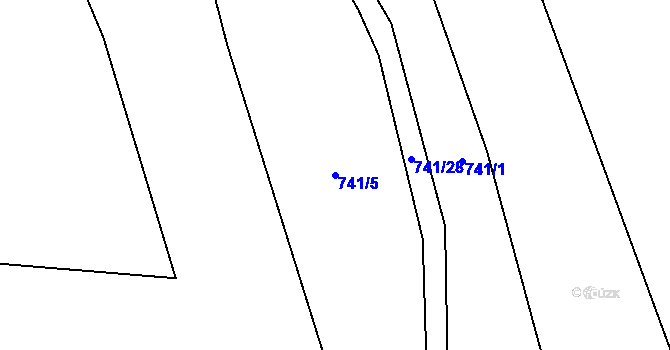 Parcela st. 741/5 v KÚ Jestřebí u Brtnice, Katastrální mapa