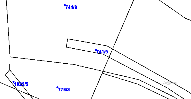 Parcela st. 741/9 v KÚ Jestřebí u Brtnice, Katastrální mapa
