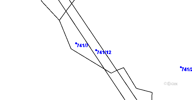 Parcela st. 741/12 v KÚ Jestřebí u Brtnice, Katastrální mapa