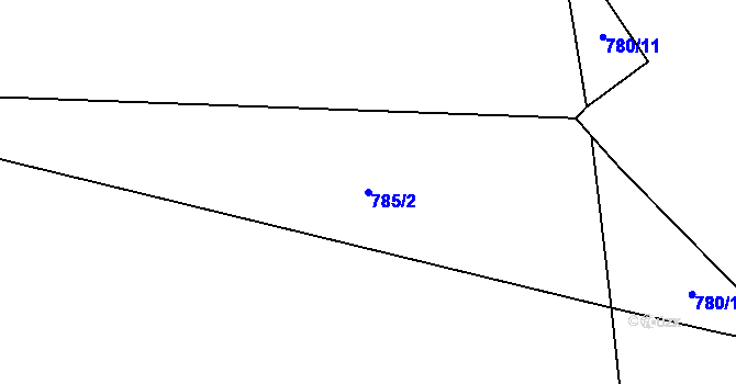 Parcela st. 785/2 v KÚ Jestřebí u Brtnice, Katastrální mapa
