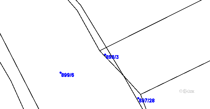 Parcela st. 898/3 v KÚ Jestřebí u Brtnice, Katastrální mapa