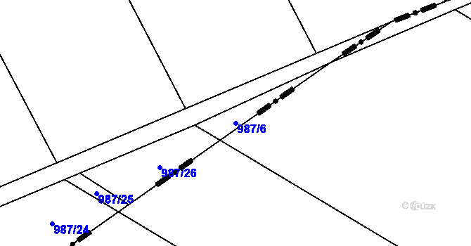 Parcela st. 987/6 v KÚ Jestřebí u Brtnice, Katastrální mapa