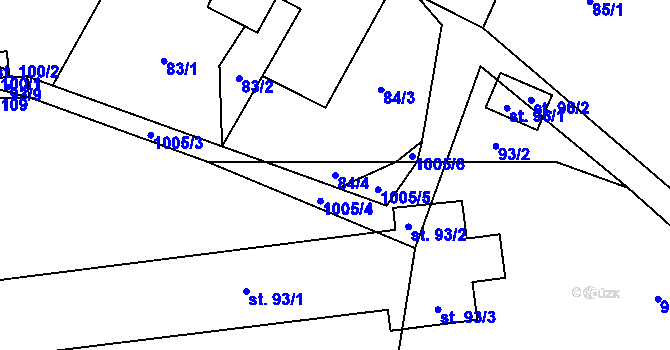 Parcela st. 84/4 v KÚ Jestřebí u Brtnice, Katastrální mapa