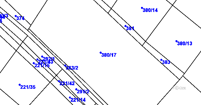 Parcela st. 380/17 v KÚ Jestřebí u Brtnice, Katastrální mapa