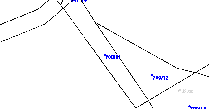 Parcela st. 700/11 v KÚ Jestřebí u Brtnice, Katastrální mapa