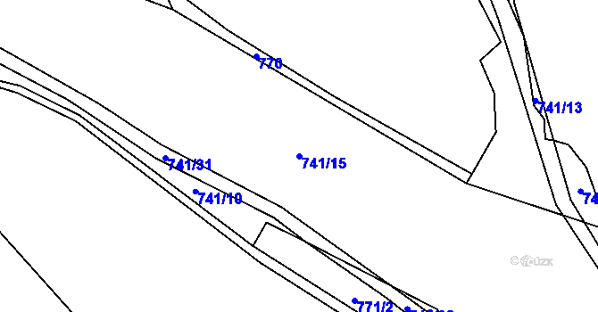 Parcela st. 741/15 v KÚ Jestřebí u Brtnice, Katastrální mapa