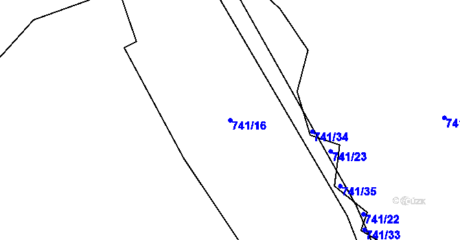 Parcela st. 741/16 v KÚ Jestřebí u Brtnice, Katastrální mapa