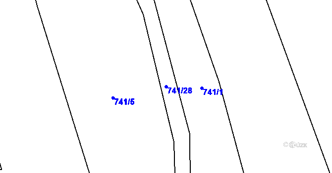 Parcela st. 741/28 v KÚ Jestřebí u Brtnice, Katastrální mapa