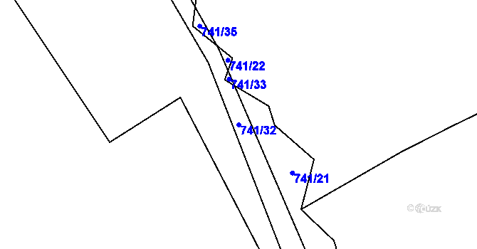 Parcela st. 741/32 v KÚ Jestřebí u Brtnice, Katastrální mapa
