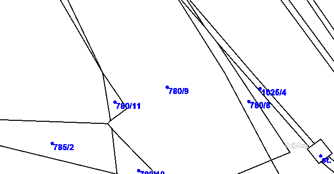 Parcela st. 780/9 v KÚ Jestřebí u Brtnice, Katastrální mapa