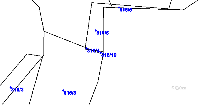 Parcela st. 816/10 v KÚ Jestřebí u Brtnice, Katastrální mapa