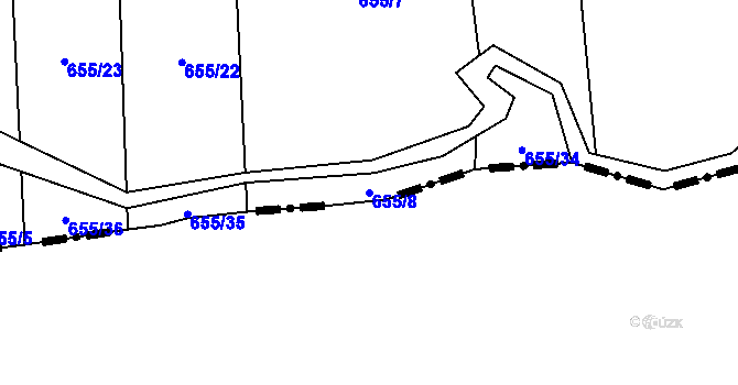 Parcela st. 655/8 v KÚ Brtnička, Katastrální mapa