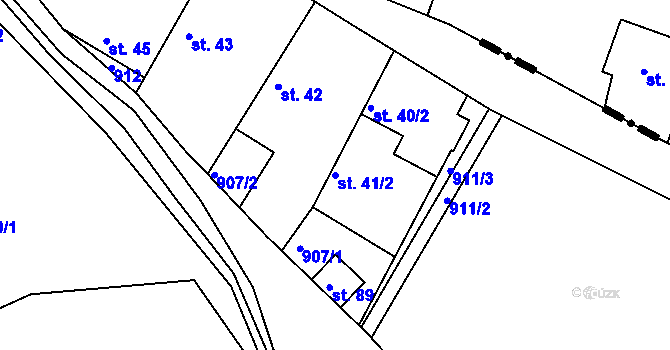 Parcela st. 41/2 v KÚ Brtnička, Katastrální mapa