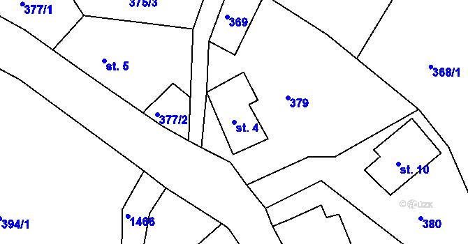 Parcela st. 4 v KÚ Brtníky, Katastrální mapa