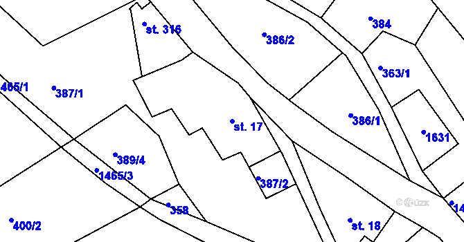 Parcela st. 17 v KÚ Brtníky, Katastrální mapa