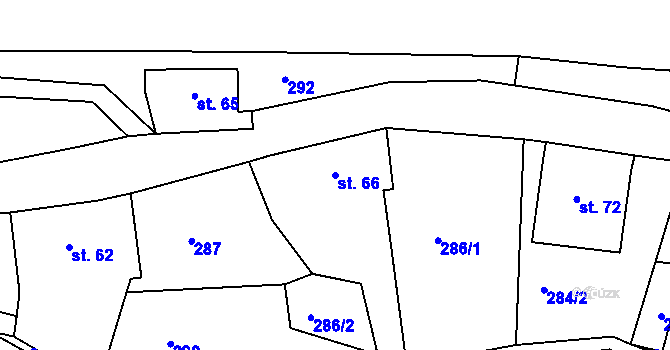 Parcela st. 66 v KÚ Brtníky, Katastrální mapa