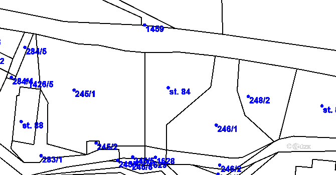 Parcela st. 84 v KÚ Brtníky, Katastrální mapa
