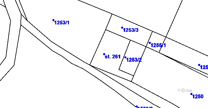 Parcela st. 261 v KÚ Brtníky, Katastrální mapa