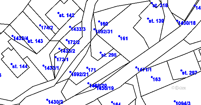 Parcela st. 295 v KÚ Brtníky, Katastrální mapa