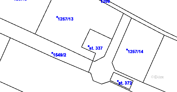 Parcela st. 337 v KÚ Brtníky, Katastrální mapa