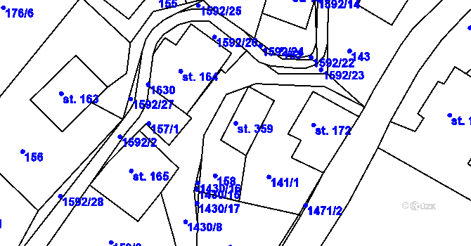 Parcela st. 359 v KÚ Brtníky, Katastrální mapa