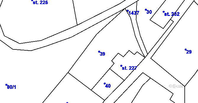 Parcela st. 39 v KÚ Brtníky, Katastrální mapa