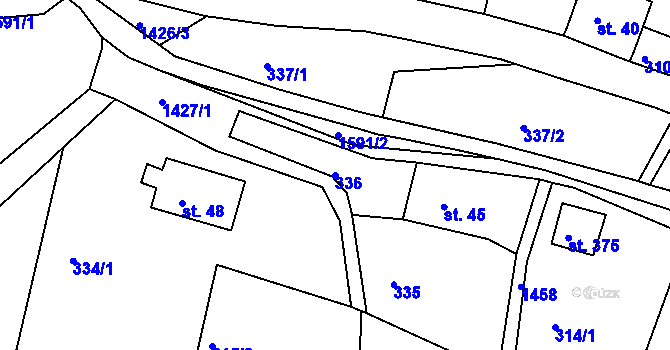 Parcela st. 336 v KÚ Brtníky, Katastrální mapa