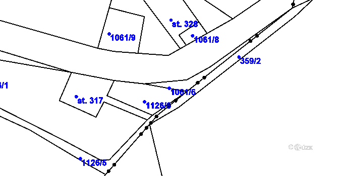 Parcela st. 1061/6 v KÚ Brtníky, Katastrální mapa