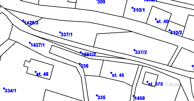 Parcela st. 337/4 v KÚ Brtníky, Katastrální mapa