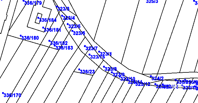 Parcela st. 323/1 v KÚ Brťov u Černé Hory, Katastrální mapa