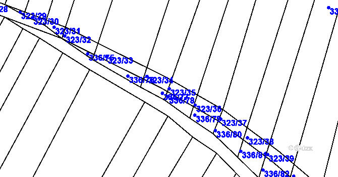 Parcela st. 323/35 v KÚ Brťov u Černé Hory, Katastrální mapa